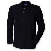 Henbury Long Sleeve Cotton Piqué Polo Shirt - Navy Size XXL