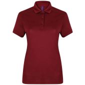 Henbury Ladies Slim Fit Stretch Microfine Piqué Polo Shirt - Burgundy Size XXL