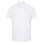 Henbury Modern Short Sleeve Regular Fit Oxford Shirt - White Size 4XL/R