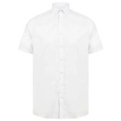 Henbury Modern Short Sleeve Slim Fit Oxford Shirt - White Size XXL