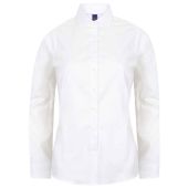 Henbury Ladies Long Sleeve Stretch Poplin Shirt - White Size 4XL