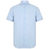 Henbury Short Sleeve Stretch Poplin Shirt - Light Blue Size 4XL