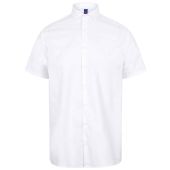 Henbury Short Sleeve Stretch Poplin Shirt - White Size 4XL