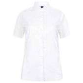 Henbury Ladies Short Sleeve Stretch Poplin Shirt - White Size 4XL