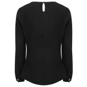 Henbury Ladies Pleat Front Long Sleeve Blouse