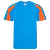 AWDis Kids Cool Contrast T-Shirt - Sapphire Blue/Electric Orange Size 3-4