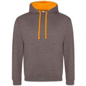 AWDis Varsity Hoodie - Charcoal/Orange Crush Size XS