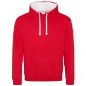 AWDis Varsity Hoodie - Fire Red/Arctic White Size XS