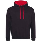 AWDis Varsity Hoodie - Jet Black/Fire Red Size XS