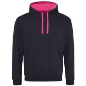 AWDis Varsity Hoodie - Jet Black/Hot Pink Size XS