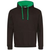 AWDis Varsity Hoodie - Jet Black/Kelly Green Size XS