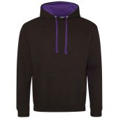 AWDis Varsity Hoodie - Jet Black/Purple Size XS