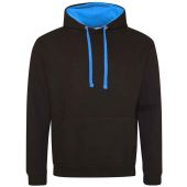 AWDis Varsity Hoodie - Jet Black/Sapphire Blue Size XS