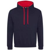 AWDis Varsity Hoodie - New French Navy/Fire Red Size XS