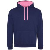 AWDis Varsity Hoodie - Oxford Navy/Candyfloss Pink Size S