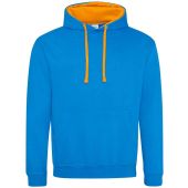 AWDis Varsity Hoodie - Sapphire Blue/Orange Crush Size XS