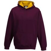 AWDis Kids Varsity Hoodie - Burgundy/Gold Size 3-4