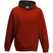 AWDis Kids Varsity Hoodie - Fire Red/Jet Black Size 12-13