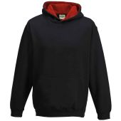 AWDis Kids Varsity Hoodie - Jet Black/Fire Red Size 12-13