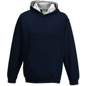 AWDis Kids Varsity Hoodie - New French Navy/Heather Grey Size 3-4