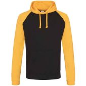 AWDis Baseball Hoodie - Jet Black/Gold Size XXL