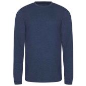 AWDis Long Sleeve Tri-Blend T-Shirt - Heather Navy Size XXL