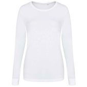 AWDis Ladies Long Sleeve Tri-Blend T-Shirt - Solid White Size XL