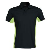 Kariban Flag Poly/Cotton Piqué Polo Shirt - Black/Lime Green Size XXL