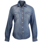 Kariban Ladies Long Sleeve Denim Shirt