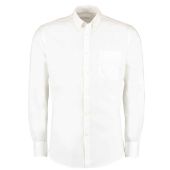 Kustom Kit Premium Long Sleeve Slim Fit Oxford Shirt - White Size 18