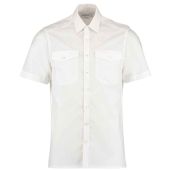 Kustom Kit Short Sleeve Tailored Pilot Shirt - White Size 19.5