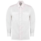 Kustom Kit Long Sleeve Tailored Pilot Shirt - White Size 19.5