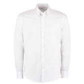 Kustom Kit Long Sleeve Slim Fit Oxford Twill Non-Iron Shirt - White Size 18