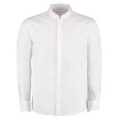 Kustom Kit Long Sleeve Tailored Mandarin Collar Shirt - White Size XXL