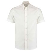 Kustom Kit Premium Short Sleeve Tailored Oxford Shirt - White Size 19.5