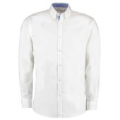 Kustom Kit Premium Long Sleeve Contrast Tailored Oxford Shirt