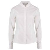 Kustom Kit Ladies Long Sleeve Tailored Mandarin Collar Shirt - White Size 18