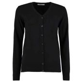 Kustom Kit Ladies Arundel Cotton Acrylic V Neck Cardigan - Black Size 20