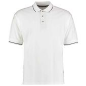 Kustom Kit St Mellion Tipped Cotton Piqué Polo Shirt - White/Navy Size XXL