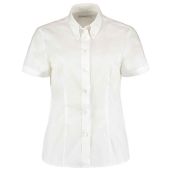 Kustom Kit Ladies Premium Short Sleeve Tailored Oxford Shirt - White Size 28