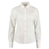 Kustom Kit Ladies Premium Long Sleeve Tailored Oxford Shirt - White Size 28