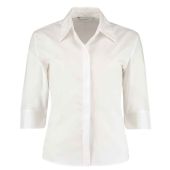 Kustom Kit Ladies 3/4 Sleeve Tailored Continental Shirt - White Size 22