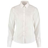 Kustom Kit Ladies Long Sleeve Tailored Business Shirt - White Size 28