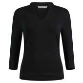 Kustom Kit Ladies 3/4 Sleeve Mandarin Collar Top