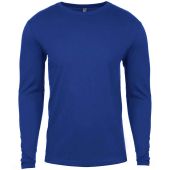 Next Level Apparel Cotton Long Sleeve Crew Neck T-Shirt - Royal Blue Size XXL