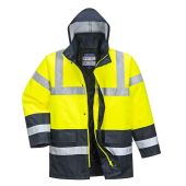 Portwest Hi-Vis Contrast Traffic Jacket - Yellow/Navy Size 3XL