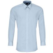 Premier Long Sleeve Fitted Poplin Shirt - Light Blue Size 17.5