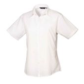 Premier Ladies Short Sleeve Poplin Blouse - White Size 30