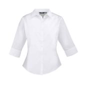 Premier Ladies 3/4 Sleeve Poplin Blouse - White Size 26