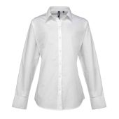 Premier Ladies Supreme Long Sleeve Poplin Shirt - White Size 26